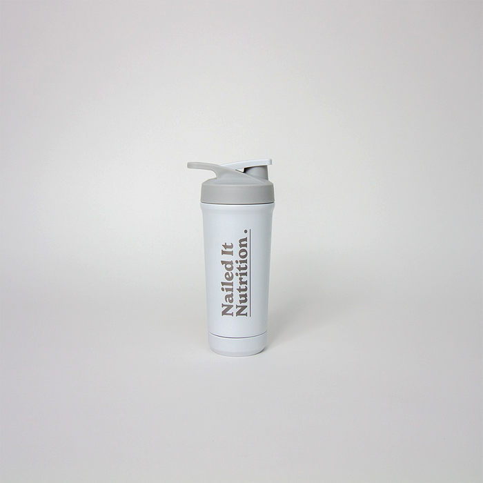 Nailed It Nutrition White Stainless Steel Shaker Bottle