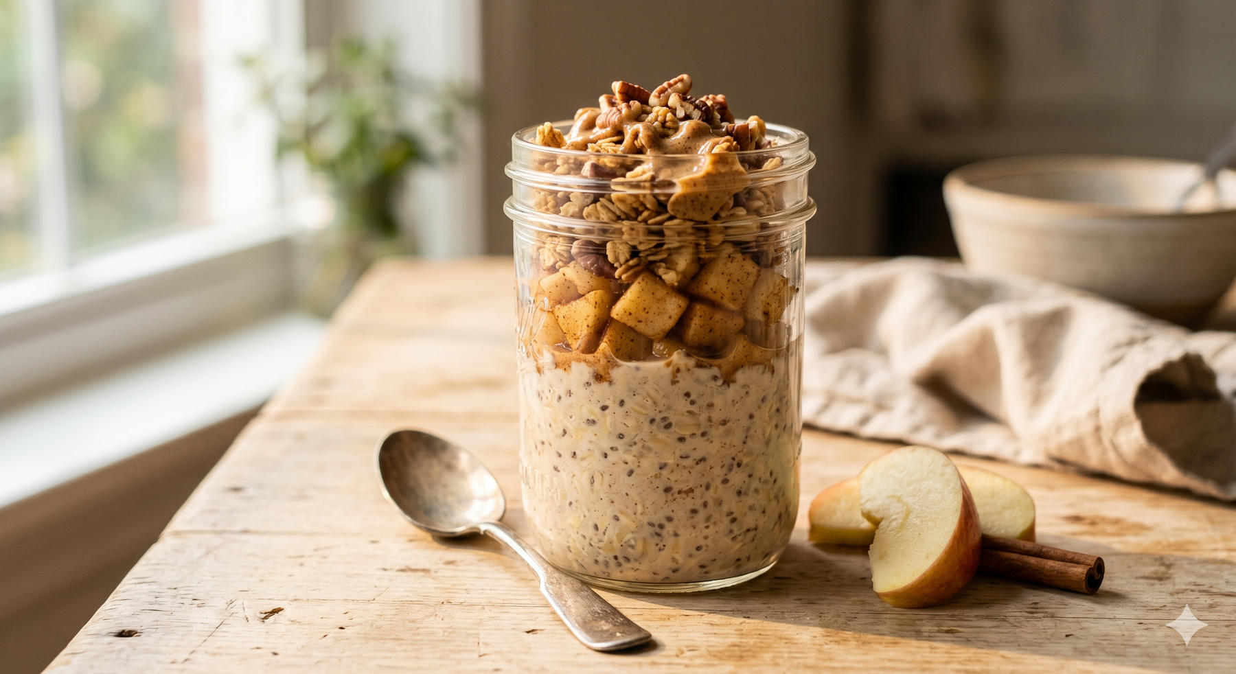 Apple Pie Protein Overnight Oats