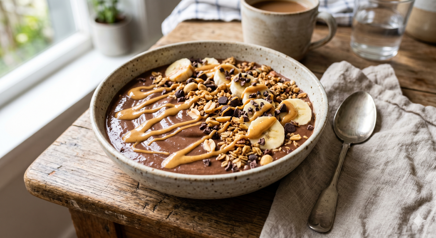 Peanut Butter Cup Protein Smoothie Bowl