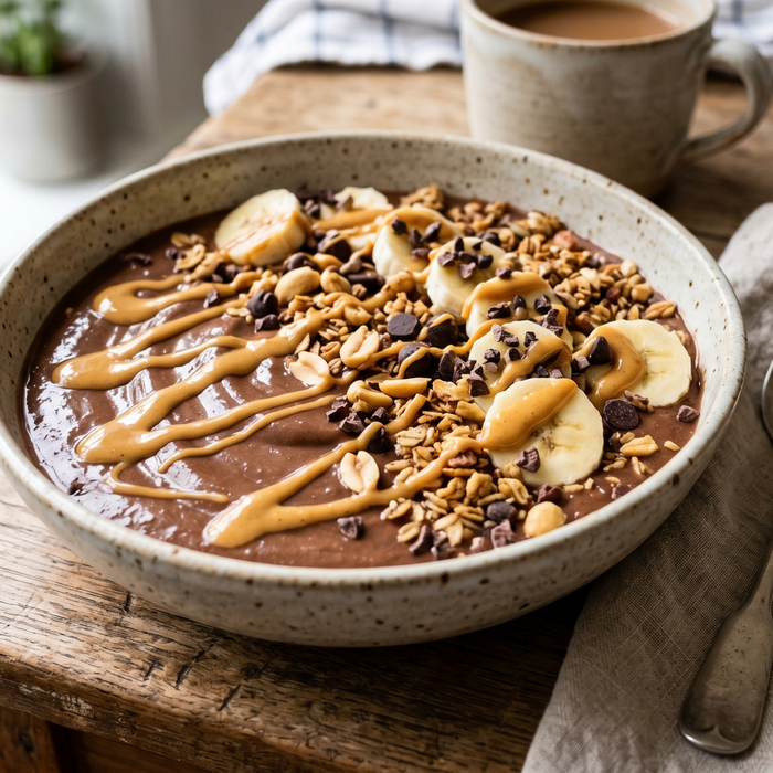 Peanut Butter Cup Protein Smoothie Bowl
