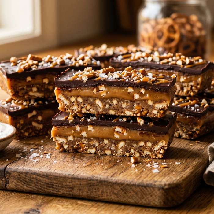Salted Caramel Pretzel Protein Bars